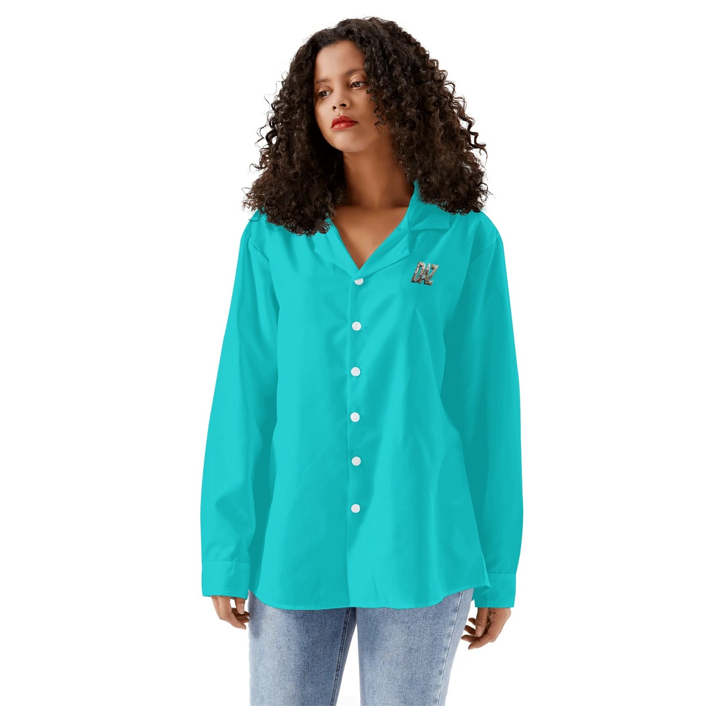 Camisa informal DAZ Luxury de manga larga con botones para mujer