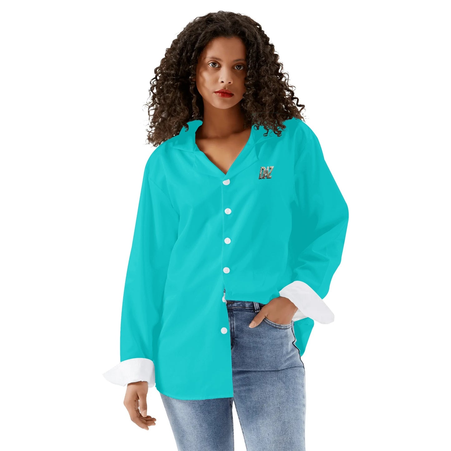 Camisa informal DAZ Luxury de manga larga con botones para mujer