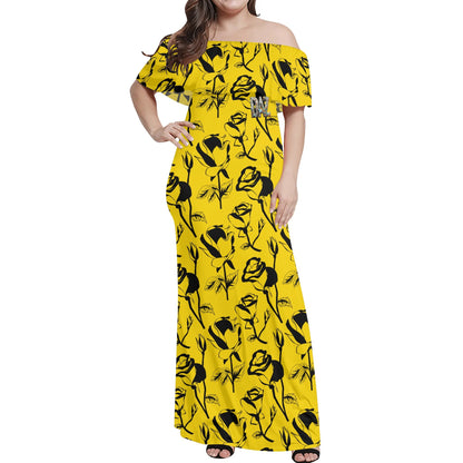 DAZ Luxury Women's Off Shoulder Wrap Maxi Dress