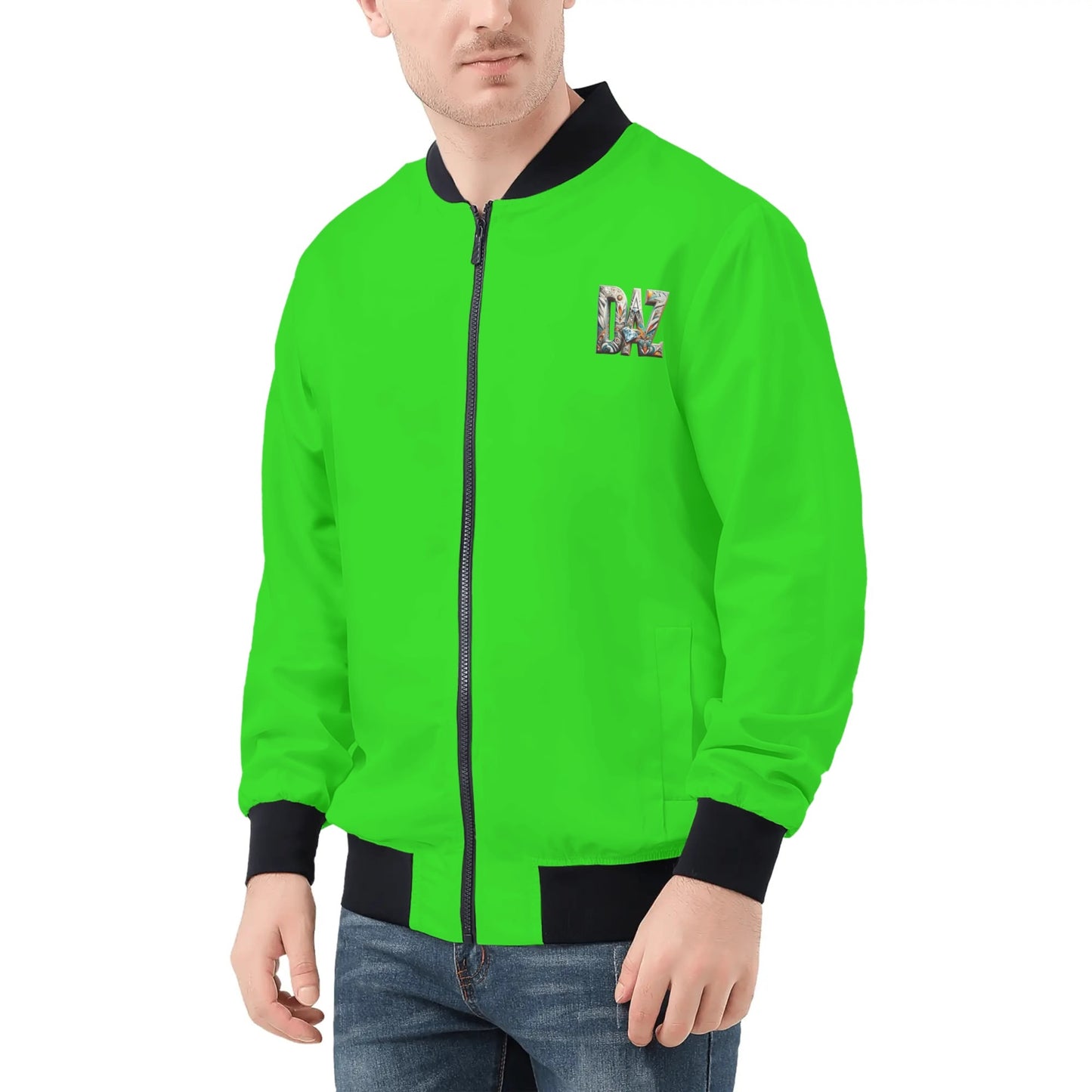 Chaqueta bomber DAZ con cremallera y estampado integral para hombre