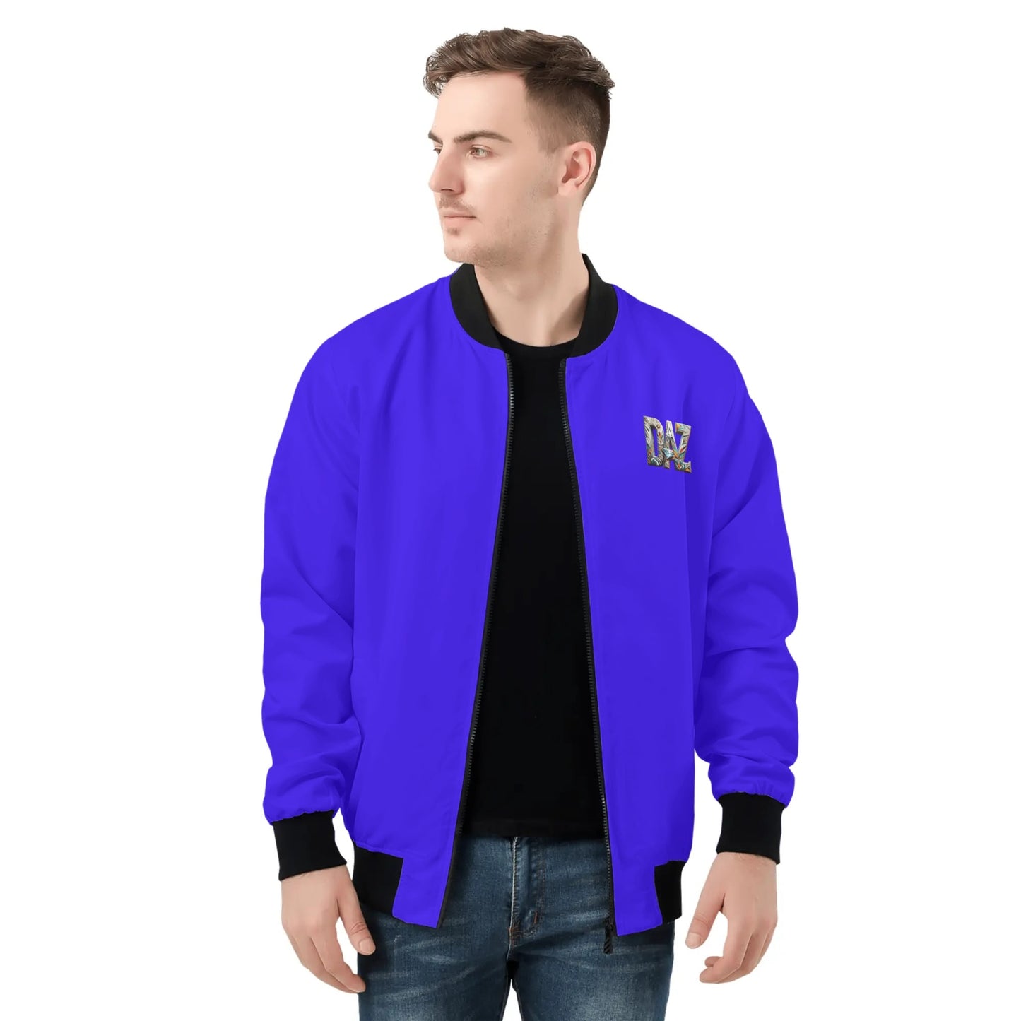 DAZ Men's All-Over Print Zip Up Bomber Jacket