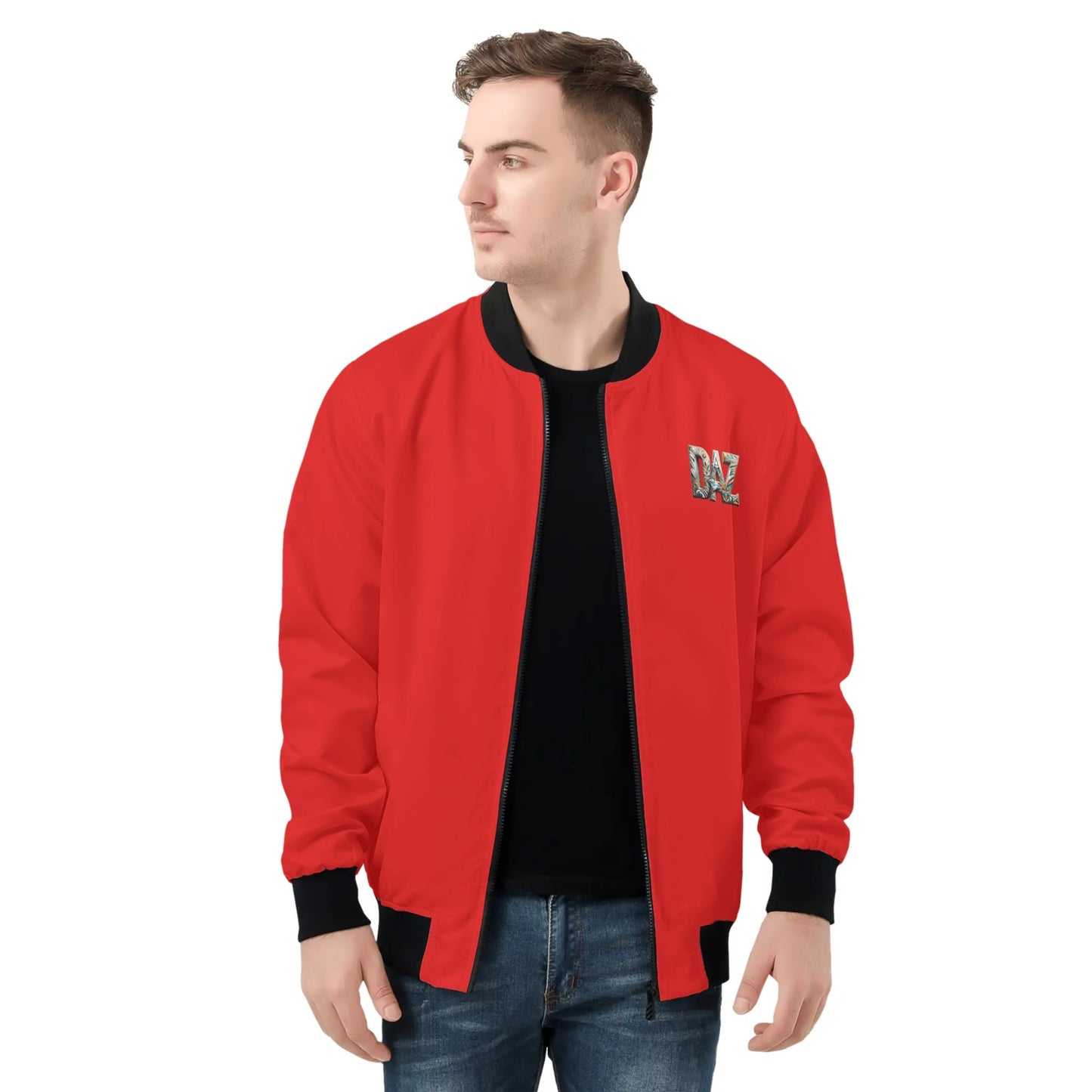 DAZ Men's All-Over Print Zip Up Bomber Jacket