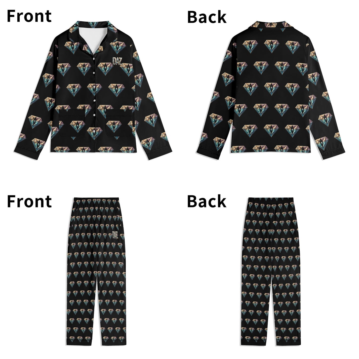 DAZ Luxury Men's Long Sleeve Pajama Set