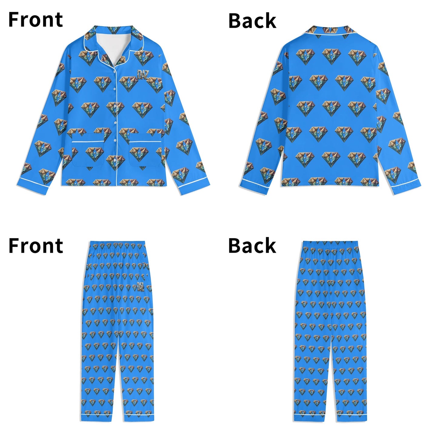 DAZ Luxury Men's Long Sleeve Pajama Set