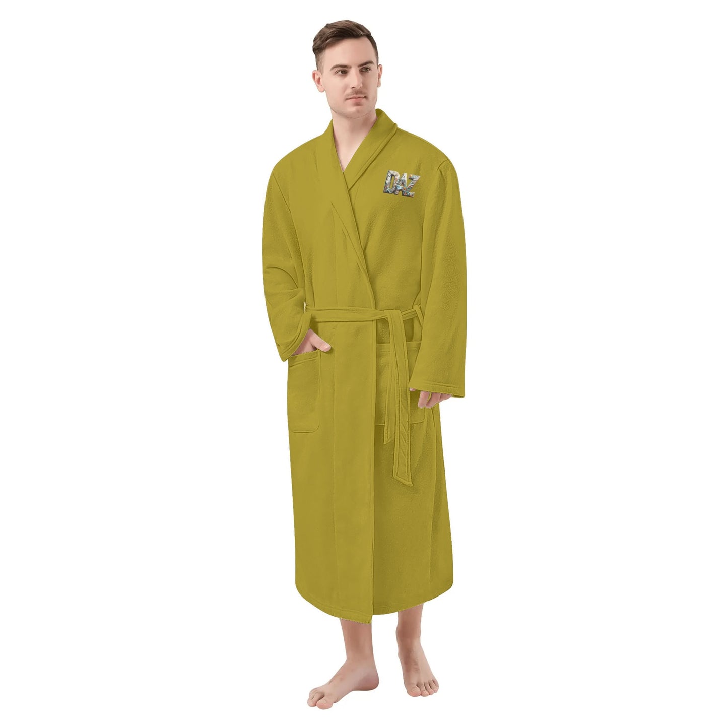 DAZ Luxury Men's All Over Print Bathrobe