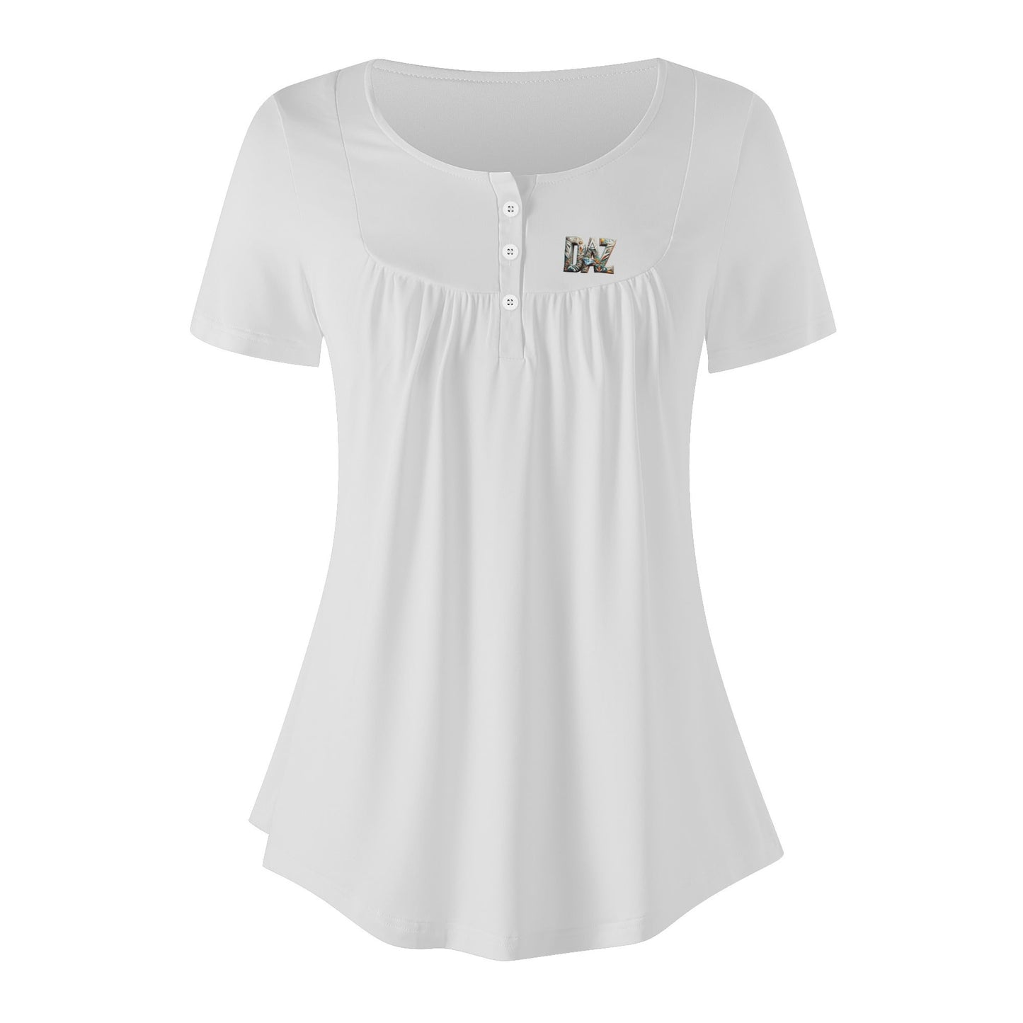 Blusa suelta DAZ Premium de manga corta con escote redondo para mujer