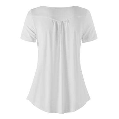 Blusa suelta DAZ Premium de manga corta con escote redondo para mujer