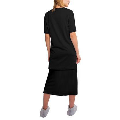 Women's Oversized Lightweight DAZ Short Sleeve T-Shirt and DAZ Midi Skirt Two Piece Set