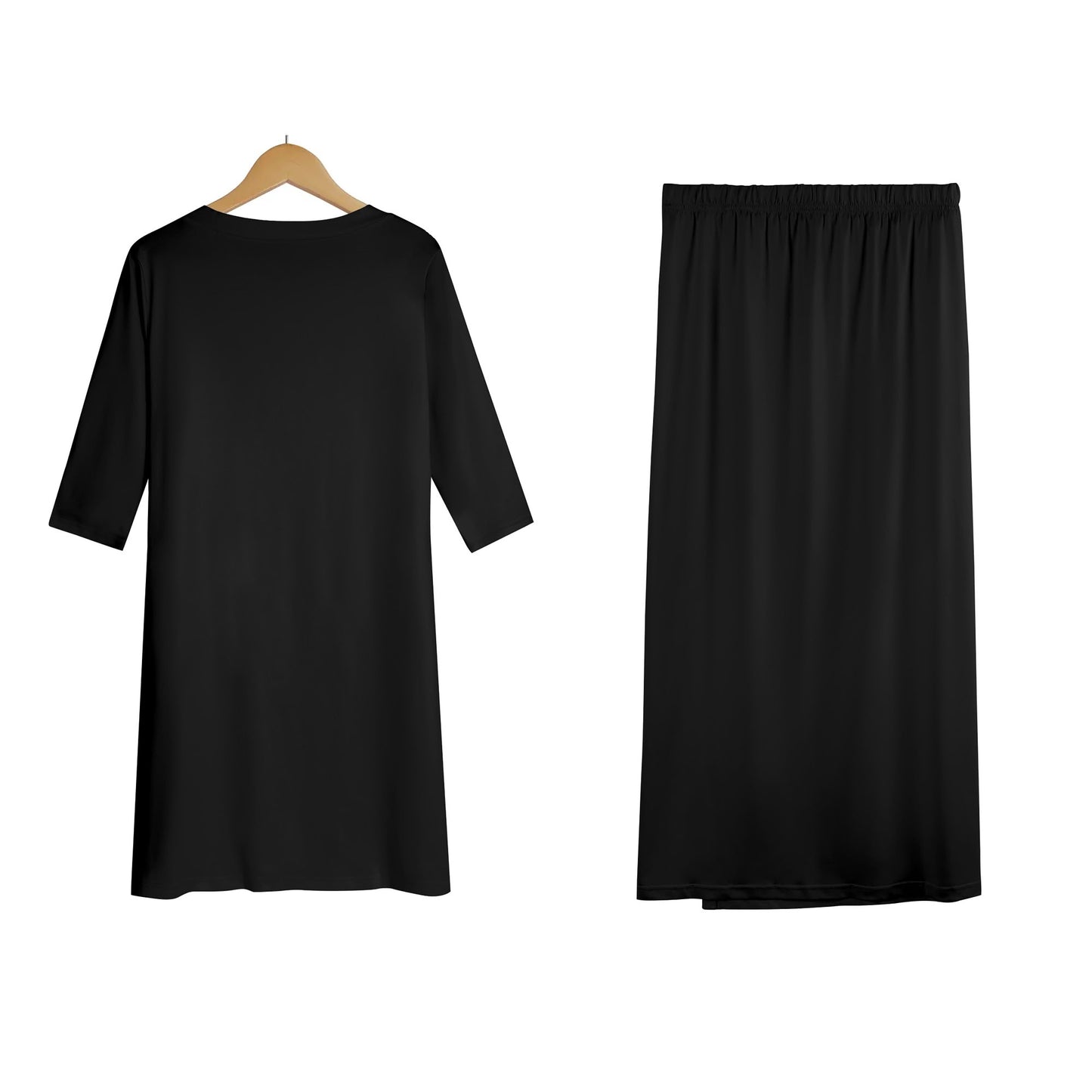 Women's Oversized Lightweight DAZ Short Sleeve T-Shirt and DAZ Midi Skirt Two Piece Set