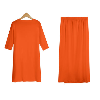 Women's Oversized Lightweight DAZ Short Sleeve T-Shirt and DAZ Midi Skirt Two Piece Set