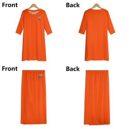 Women's Oversized Lightweight DAZ Short Sleeve T-Shirt and DAZ Midi Skirt Two Piece Set