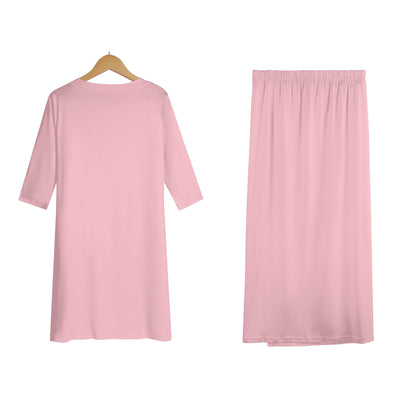 Women's Oversized Lightweight DAZ Short Sleeve T-Shirt and DAZ Midi Skirt Two Piece Set