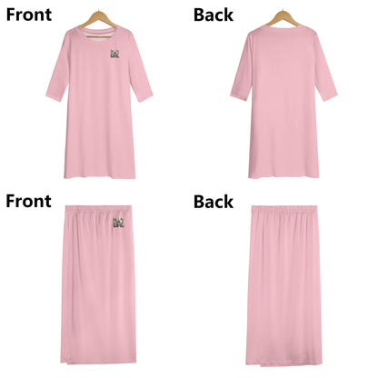 Women's Oversized Lightweight DAZ Short Sleeve T-Shirt and DAZ Midi Skirt Two Piece Set