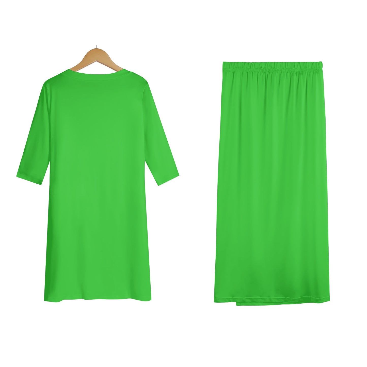 Women's Oversized Lightweight DAZ Short Sleeve T-Shirt and DAZ Midi Skirt Two Piece Set