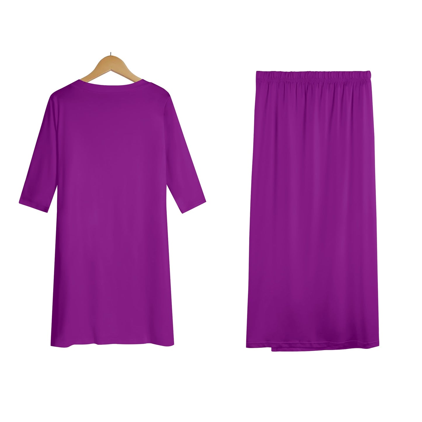 Women's Oversized Lightweight DAZ Short Sleeve T-Shirt and DAZ Midi Skirt Two Piece Set