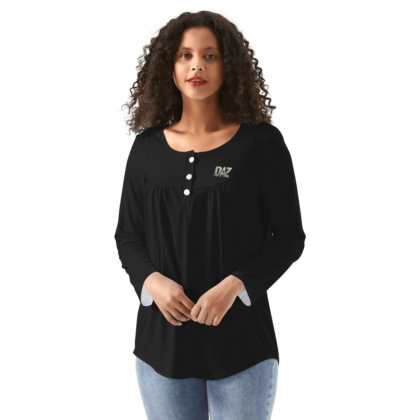 Blusa casual DAZ Premium con cuello babydoll para mujer