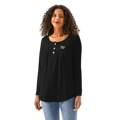 Blusa casual DAZ Premium con cuello babydoll para mujer