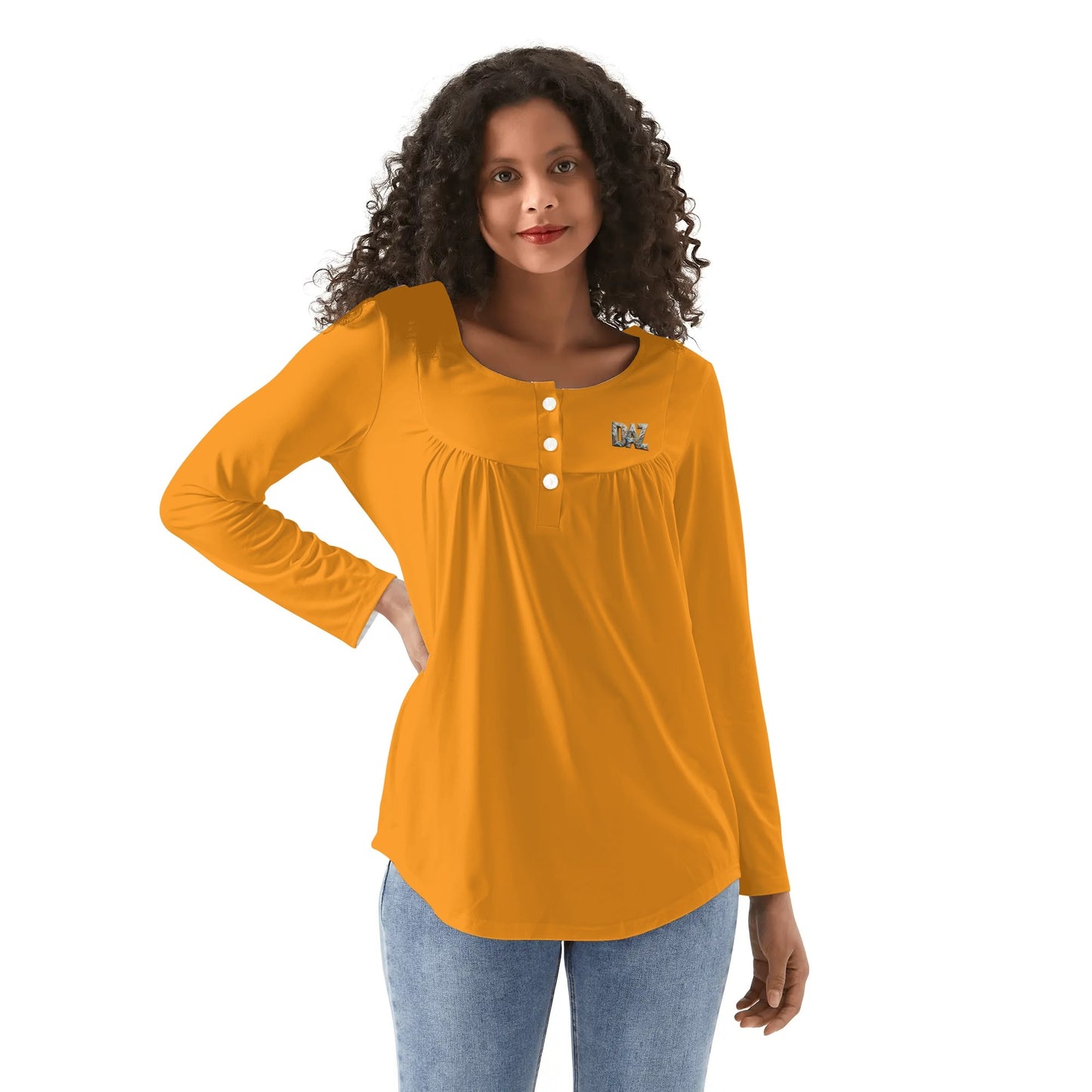 Blusa casual DAZ Premium con cuello babydoll para mujer