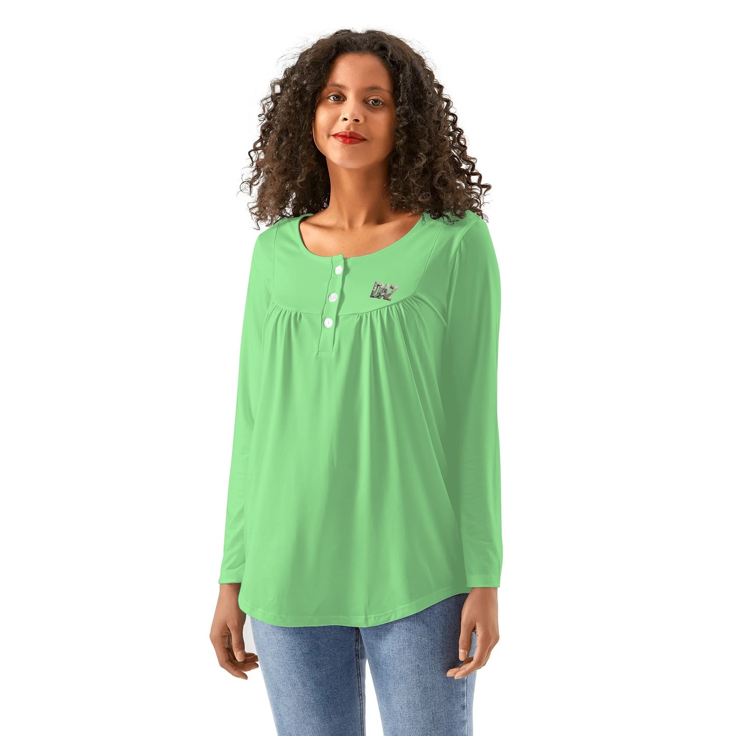 Blusa casual DAZ Premium con cuello babydoll para mujer