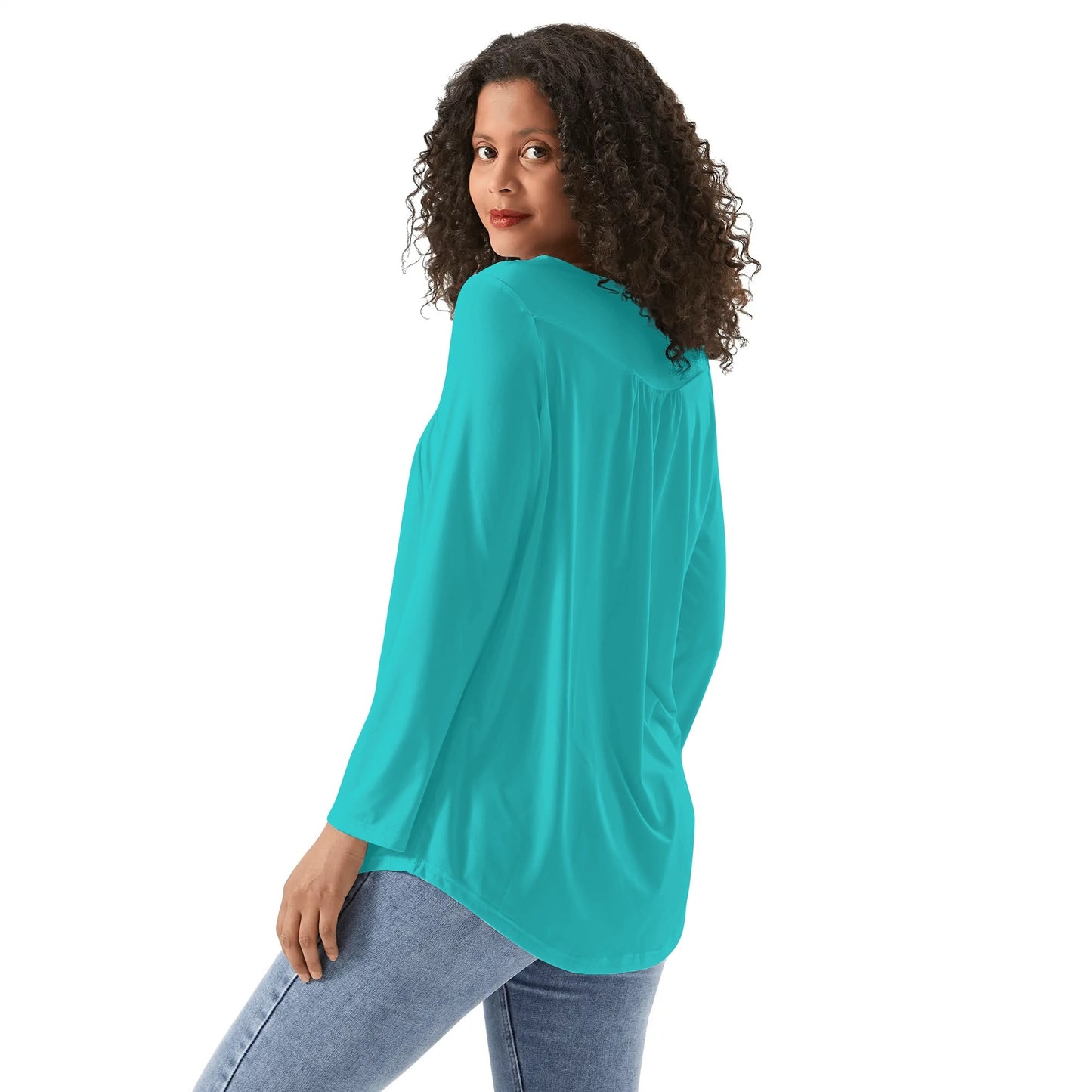 Blusa casual DAZ Premium con cuello babydoll para mujer