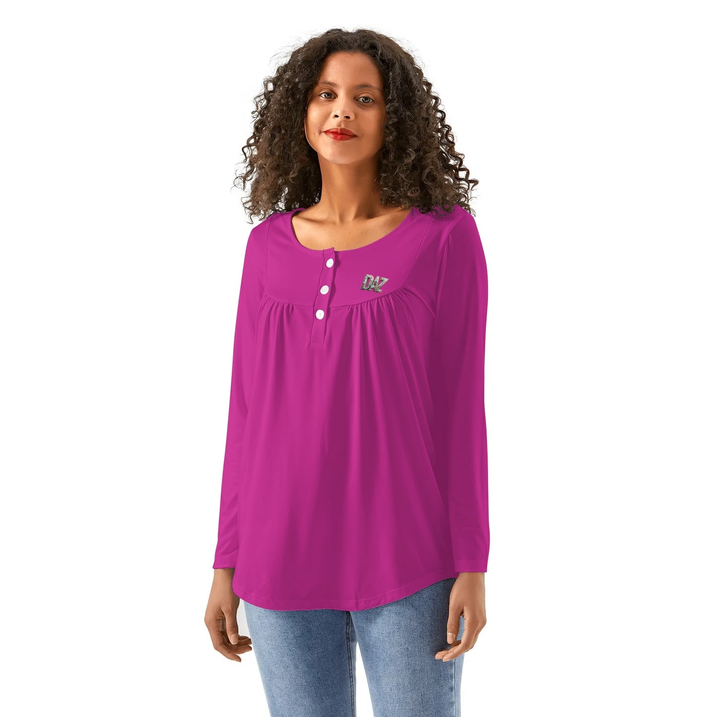 Blusa casual DAZ Premium con cuello babydoll para mujer