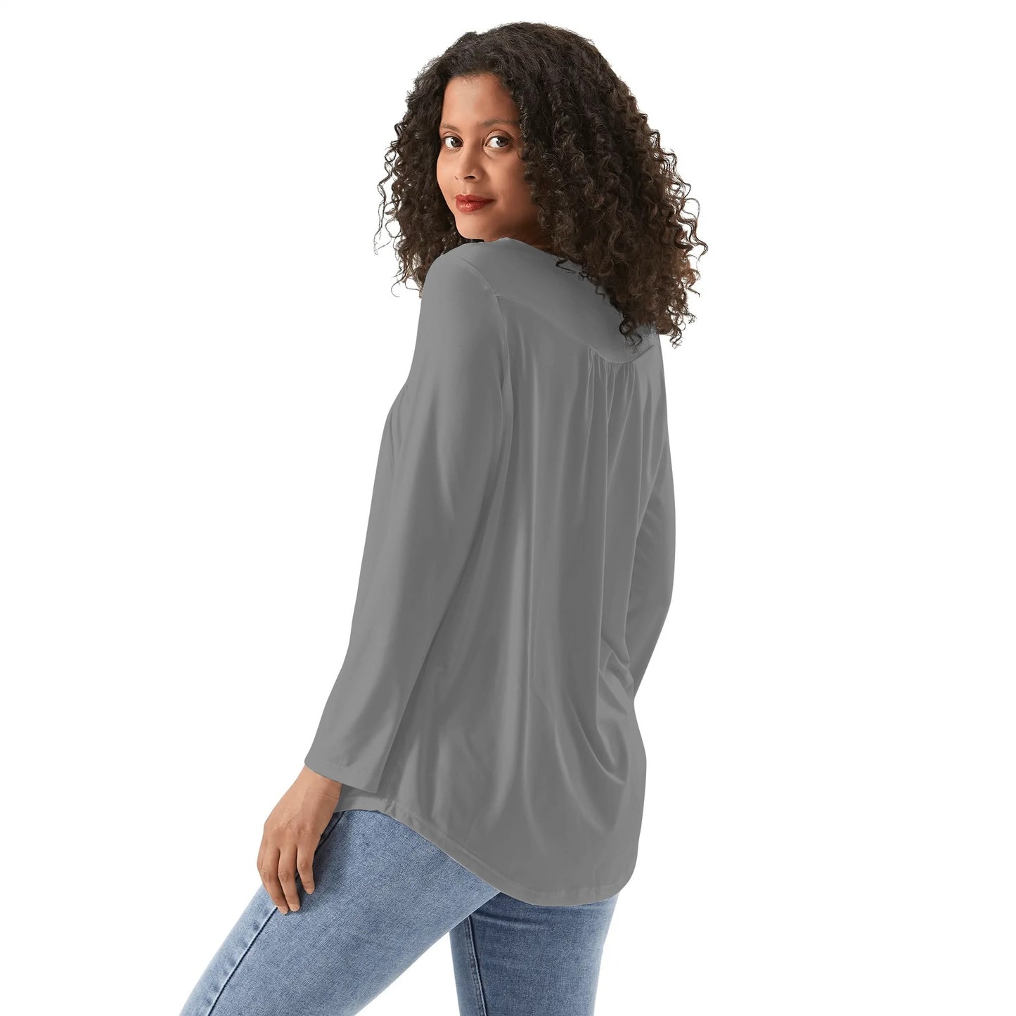 Blusa casual DAZ Premium con cuello babydoll para mujer