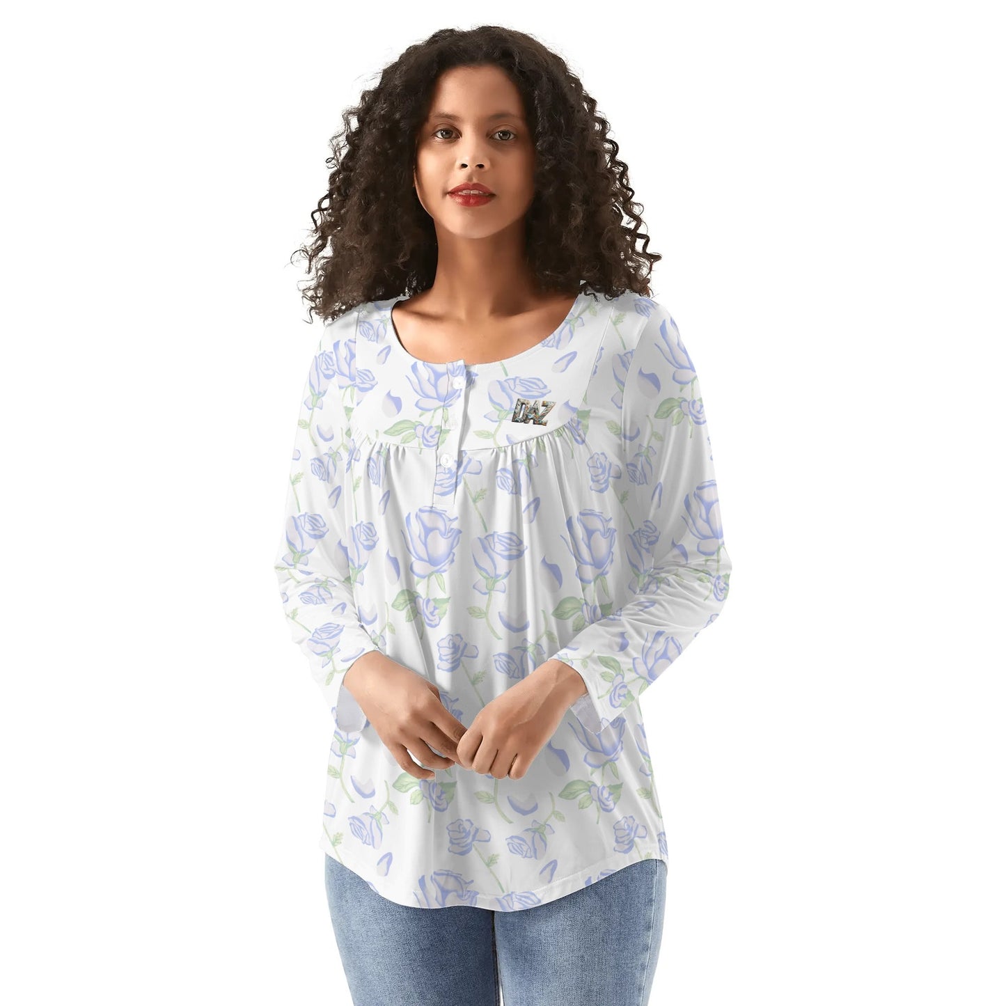 DAZ Premium Babydoll Neck Casual Blouse for Women