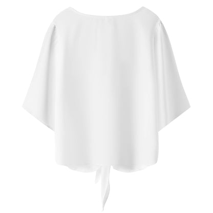 DAZ Premium Chiffon Blouse with Front Knot and V Neckline for Women