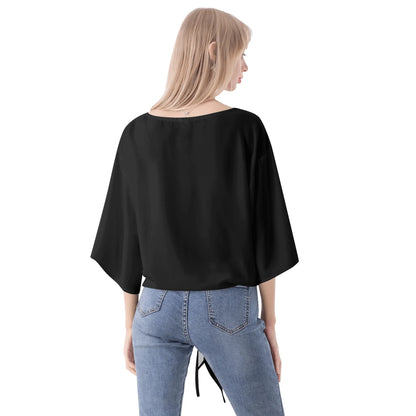 DAZ Premium Chiffon Blouse with Front Knot and V Neckline for Women