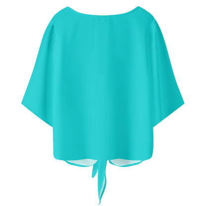 DAZ Premium Chiffon Blouse with Front Knot and V Neckline for Women