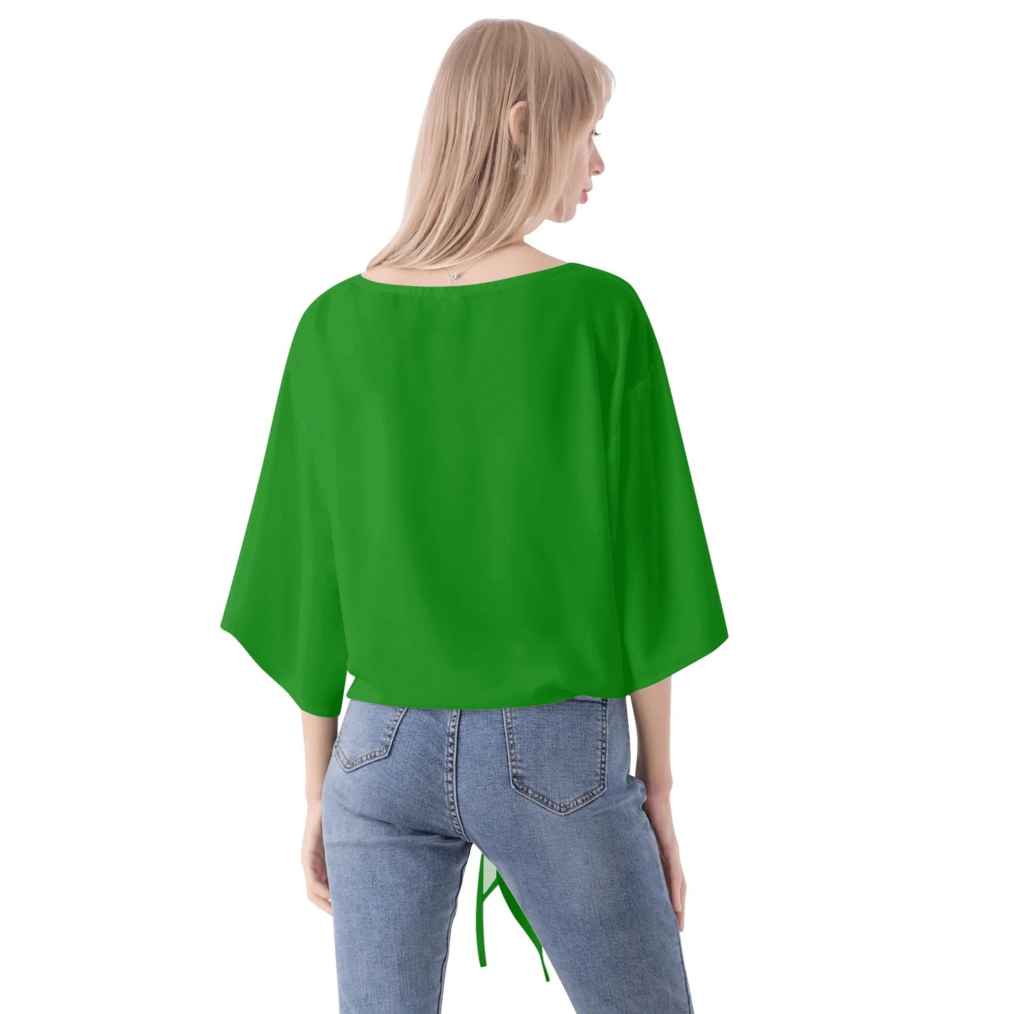 DAZ Premium Chiffon Blouse with Front Knot and V Neckline for Women