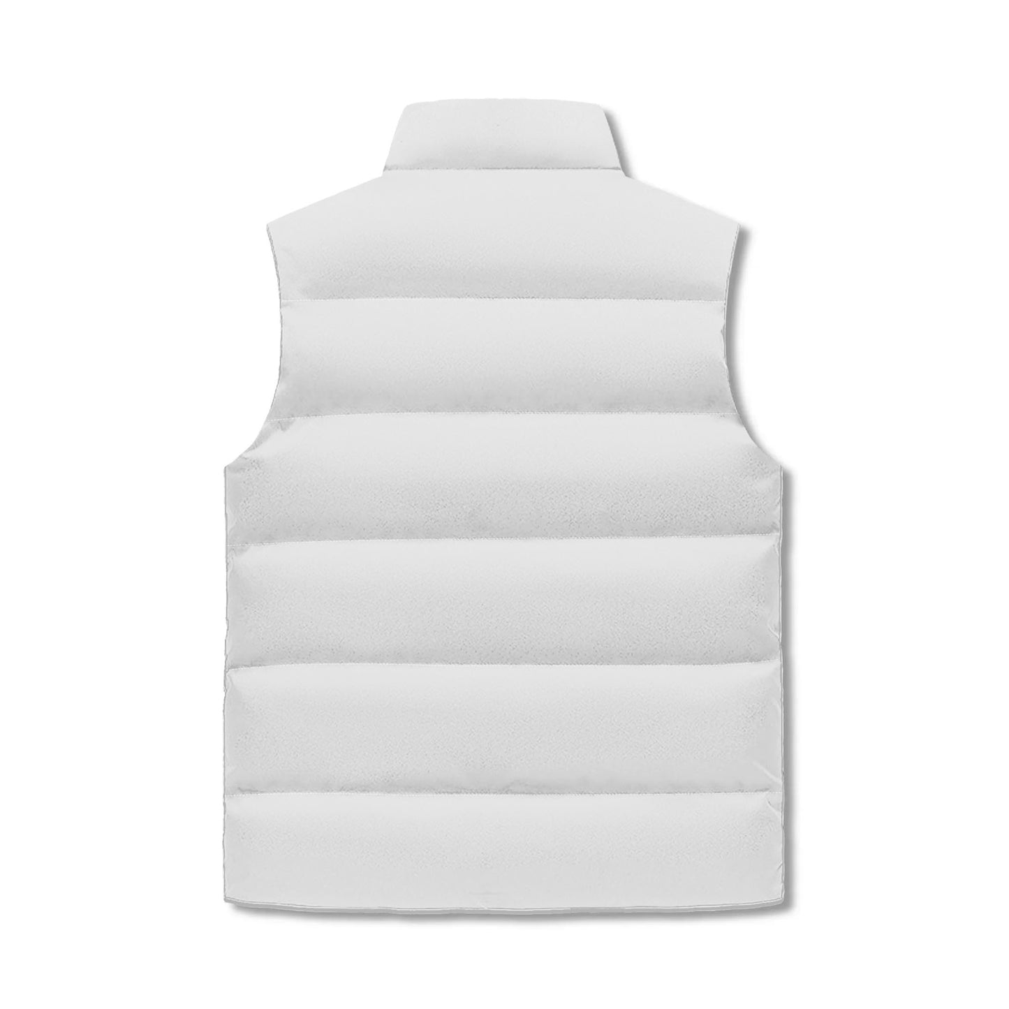 DAZ unisex lightweight quilted vest with high collar, zipper and print