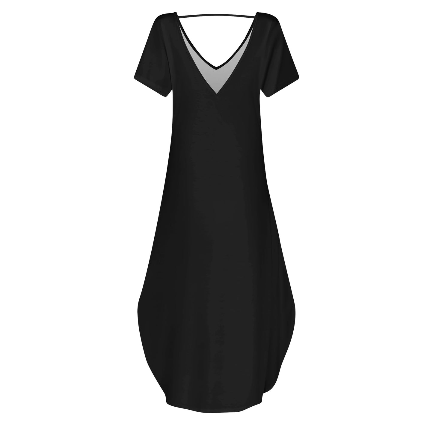 Vestido DAZ Luxury largo drapeado de manga corta para mujer