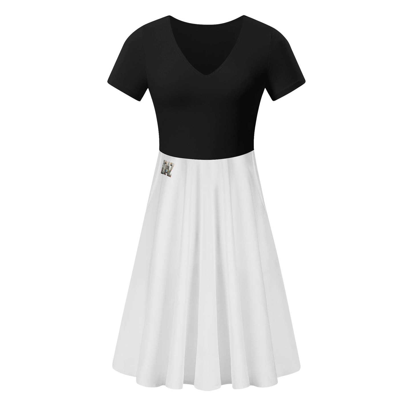 Vestido DAZ Premium de verano con volantes en la parte superior de color negro para mujer