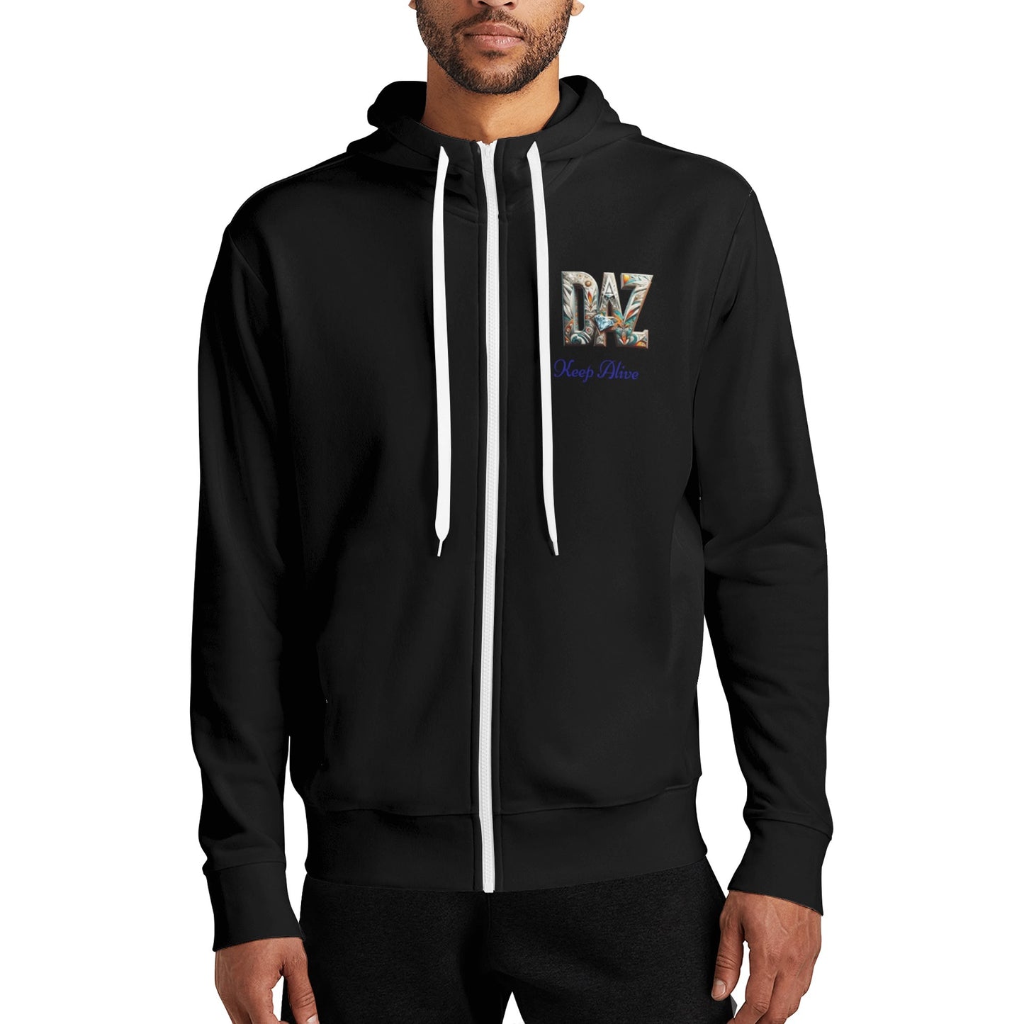 DAZ Premium Hooded Sweatshirt with High Neck and Zip