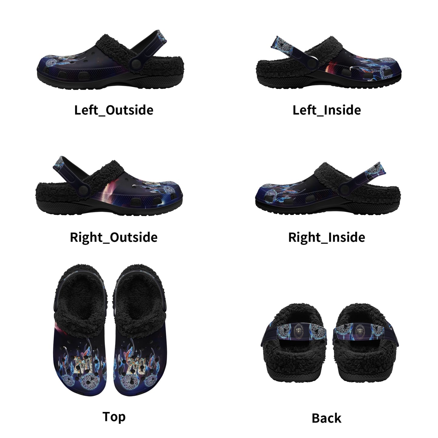 DAZ Adult Luxury Clogs with Warm Black Fur Lining