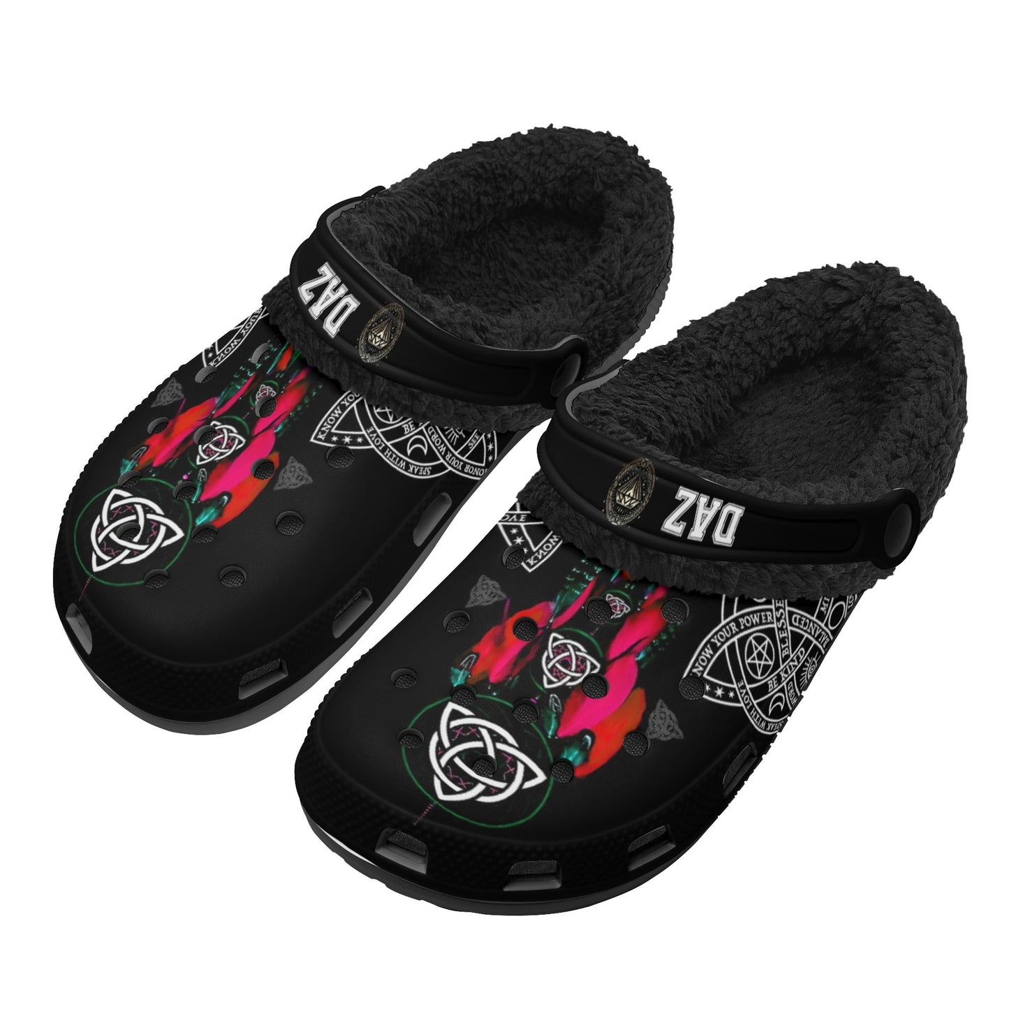 DAZ Adult Luxury Clogs with Warm Black Fur Lining