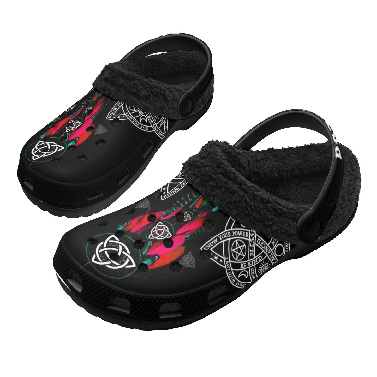 DAZ Adult Luxury Clogs with Warm Black Fur Lining