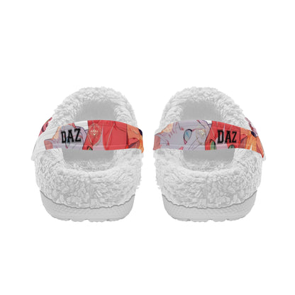 DAZ Premium White Fur Lined Clogs for Adults