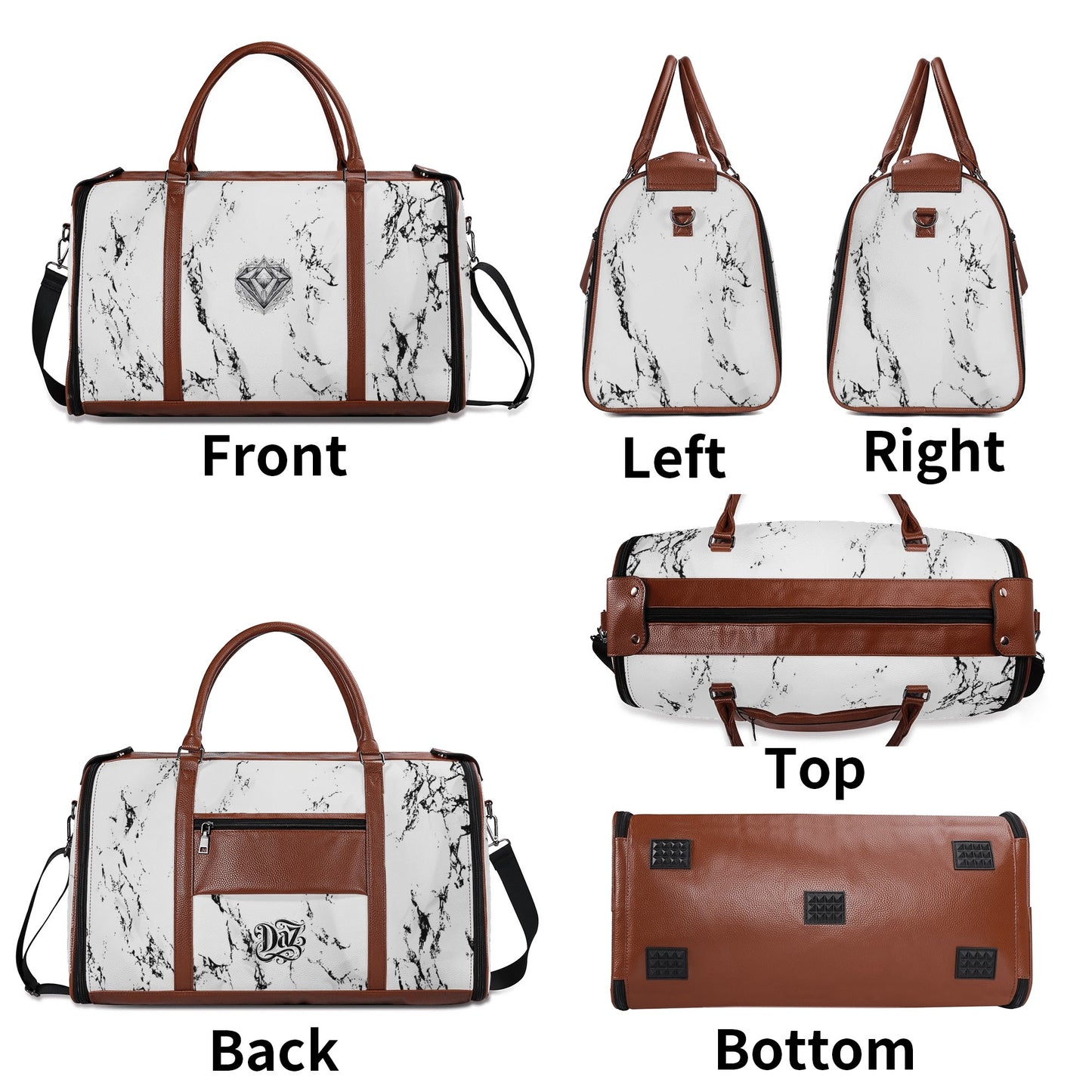 Bolsa de viaje plegable de cuero DAZ Luxury