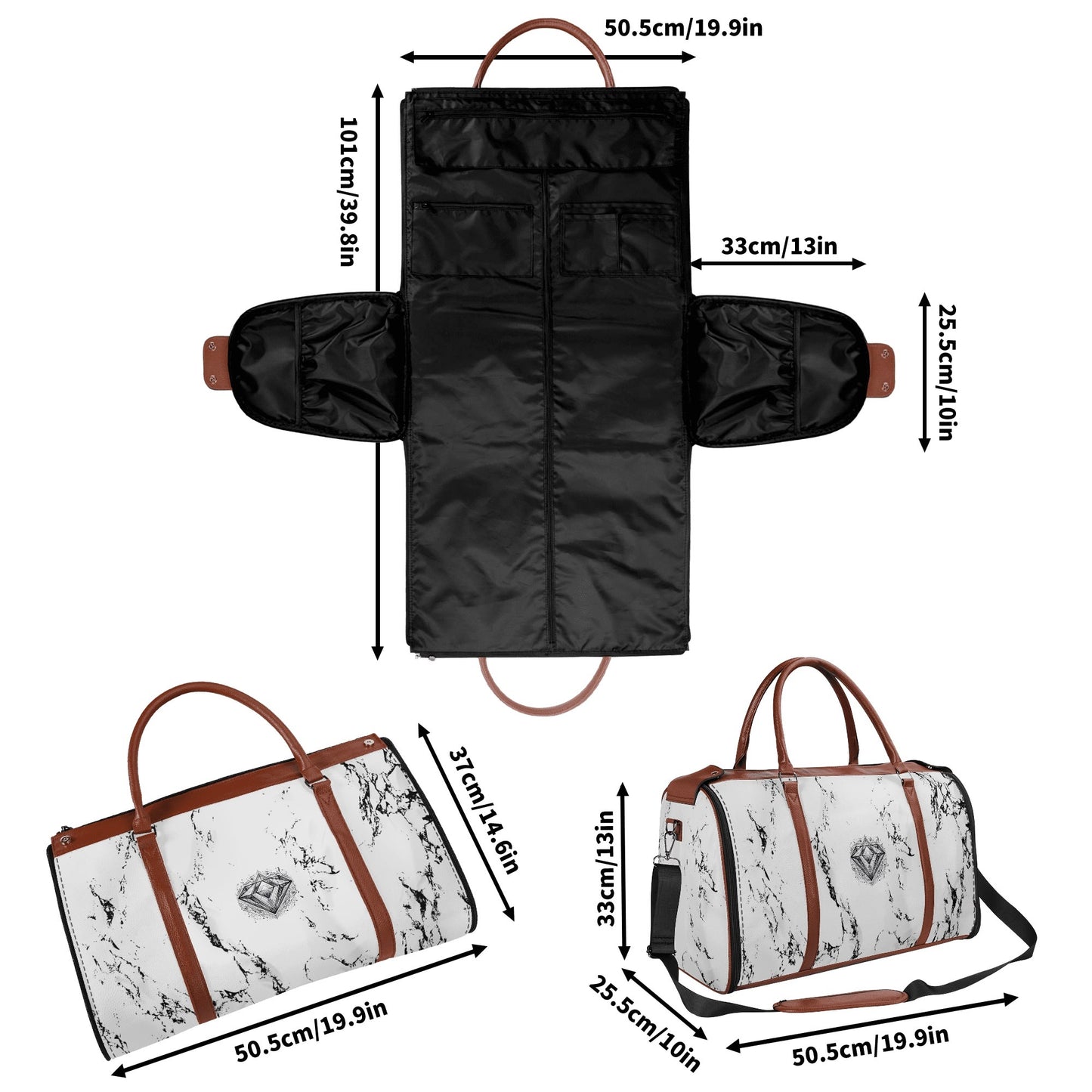 Bolsa de viaje plegable de cuero DAZ Luxury