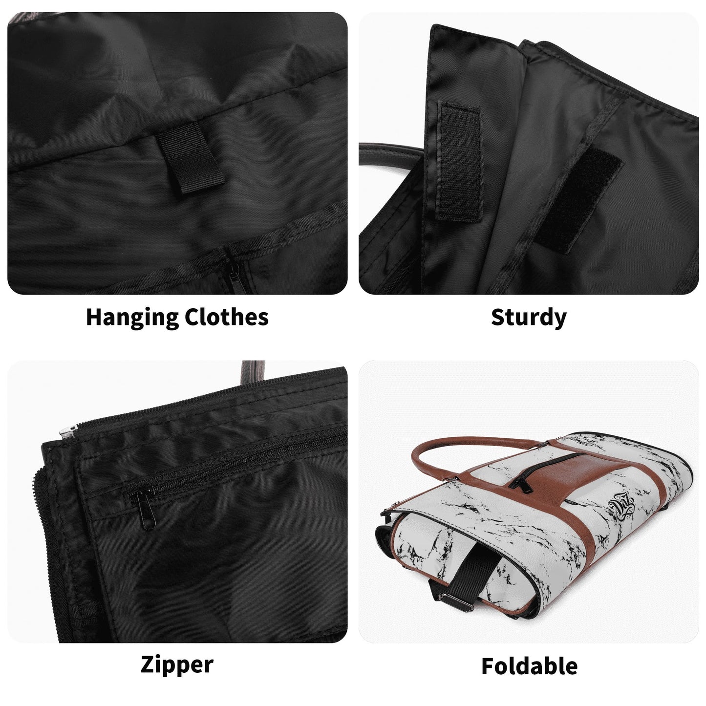 Bolsa de viaje plegable de cuero DAZ Luxury