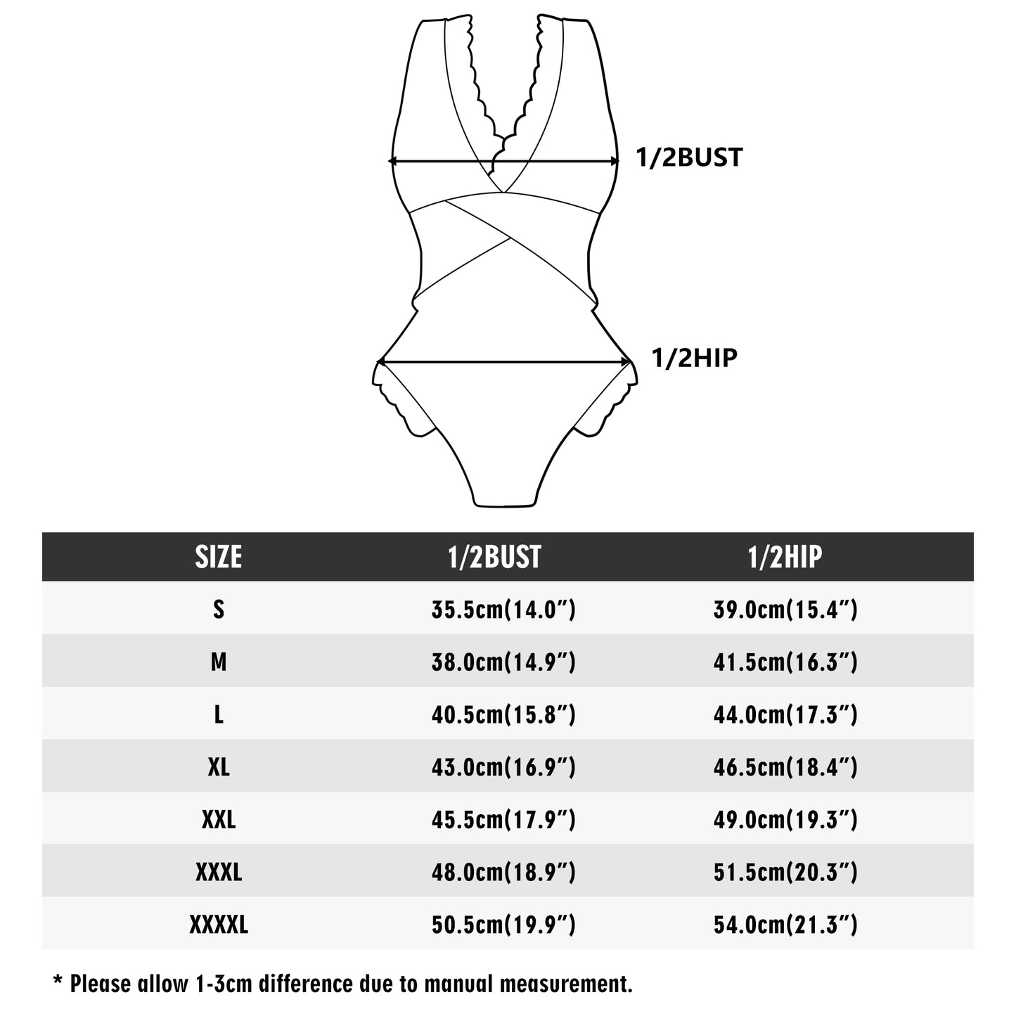 DAZ Luxury Women's One Piece Ruffle Criss Cross Trim Swimsuit