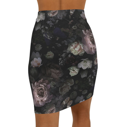 DAZ Luxury Art Dark Women's Mid Waist Pencil Skirt