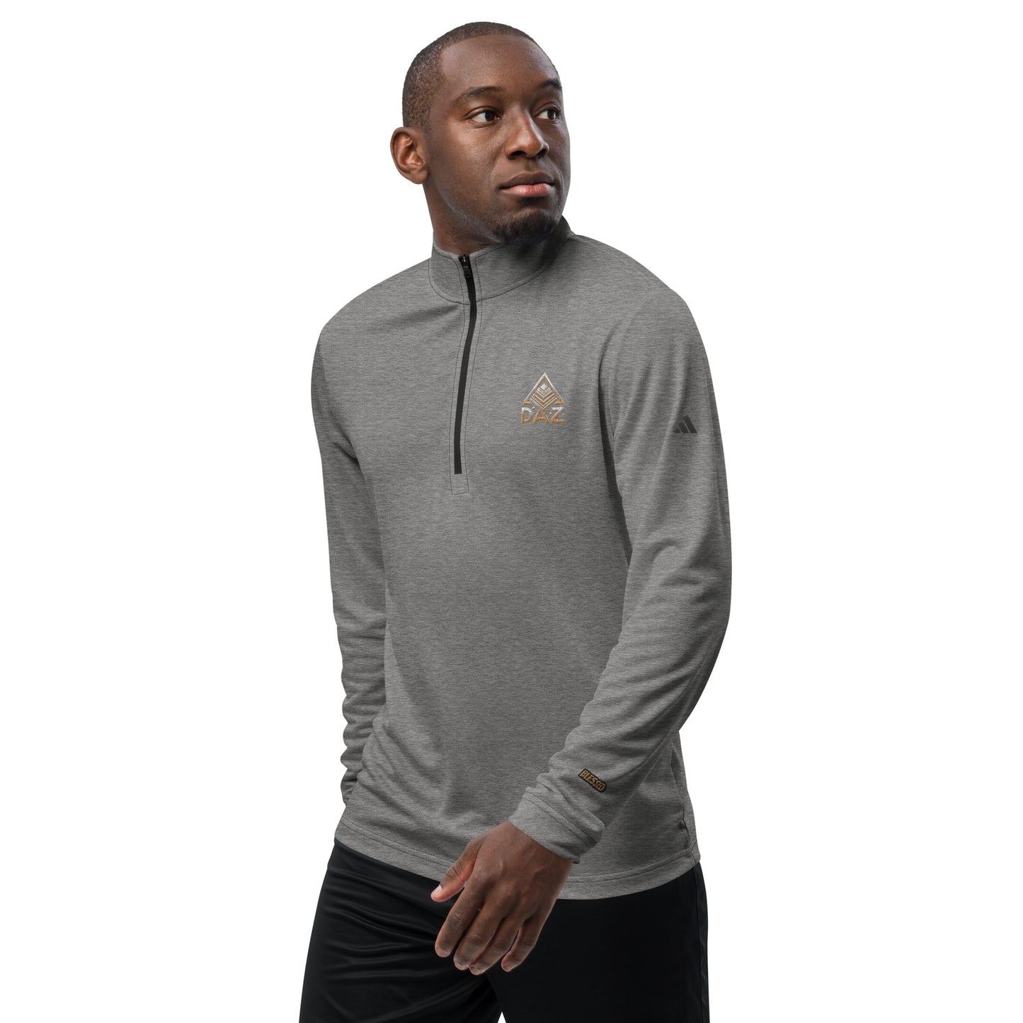 DAZ Men's T-shirt with quarter zip + Adidas