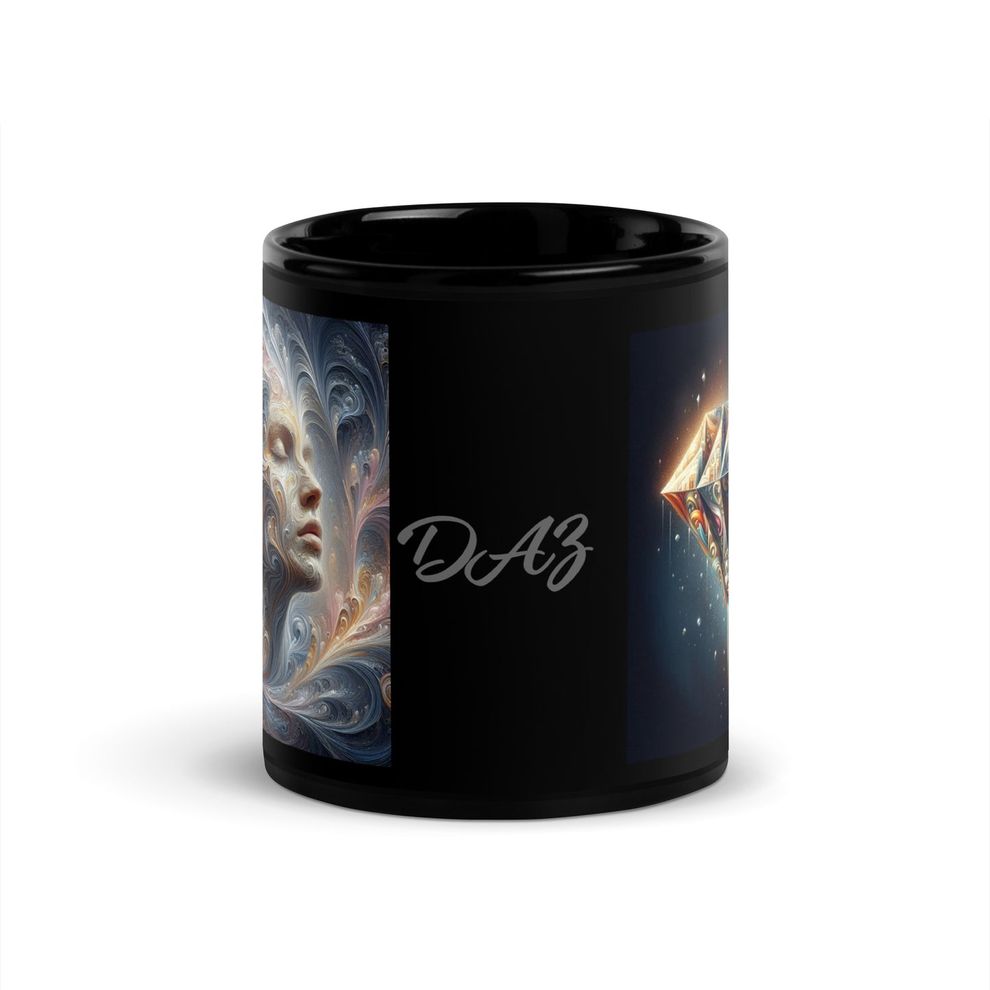 DAZ Art Glossy Black Mug